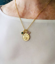 SCORPIO ♏️ Medal with Birthstone & Initial on Thin LIA Chain 18” Adj to 20” ✨ Choose Birthstone & Pave Initial ⬇️