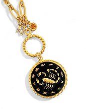 SCORPIO ♏️ Enamel Medallion with Birthstone & Initial with Regina Chain 18” Adj to 20” ✨ Choose Birthstone & Pave Initial ⬇️