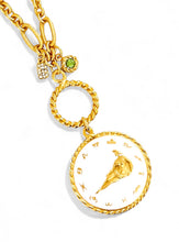 ONLY 1 LEFT!!! VIRGO ♍️ Enamel Medallion with Birthstone & Initial with Regina Chain 18” Adj to 20” ✨ Choose Birthstone & Pave Initial ⬇️