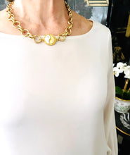 ONLY 2 LEFT!!! Yin & Yang Side White Enamel with CZ & Pearl ✨ ISABELA Chain with Pave Toggle Short Necklace 20”