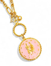 ONLY 3 LEFT!!! GEMINI ♊️ Enamel Medallion with Birthstone & Initial with Regina Chain 18” Adj to 20” ✨ Choose Birthstone & Pave Initial ⬇️