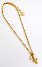 ONLY 2 LEFT!!! NEW! Cross Pearl Crystal with CAMILA Chain✨ Short Necklace 18-20” Choose Initial Below ⬇️