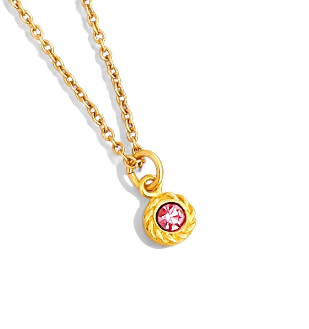 NEW!!! Rose Crystal Charm for Breast Cancer Awareness 💗 ✨MIA Thin Chain✨Short Necklace 18”-20”✨