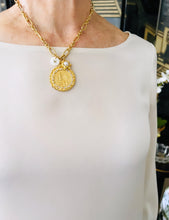 ONLY 1 LEFT!!! NEW! Virgen de FATIMA Round with REGINA Chain✨ Short Necklace 20” Choose Initial Below ⬇️