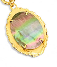 ONLY 1 LEFT!!! NEW! SAGRADO SACRAMENTO ✨ Medallion with “Nácar” Freshwater Shell Back ✨ A work of Art 🖼️ with ISABELA Chain Long Necklace  30”