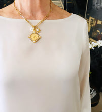 ONLY 1 LEFT!!! Virgen del CARMEN Charm Pendant w/ Pearl & CZ “Escapulario” with “Sagrado Corazón de Jesus” on the Back ✨ SOFIA Chain ✨ Short Necklace 18”-20” ✨ Choose Initial Below ⬇️