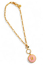 ONLY 3 LEFT!!! GEMINI ♊️ Enamel Medallion with Birthstone & Initial with Regina Chain 18” Adj to 20” ✨ Choose Birthstone & Pave Initial ⬇️