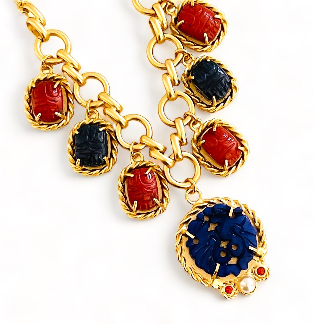 SOLD OUT!!! One of a Kind ✨Mystical Cobalt Disk✨Multi Charm✨ ISABELA Chain Short 18”-20”