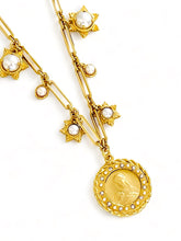 SOLD OUT!!! Virgen de la PROVIDENCIA, Patrona de Puerto Rico 🇵🇷 Medalla Charm with Pearl & CZ ✨from an Antique Medal circa 1952 ✨ Multi Pearl Charms ✨ SOFIA Chain Necklace Long 30”