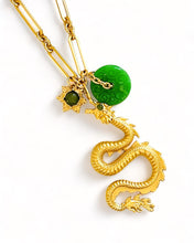 ONLY 1 LEFT!!! Dragon π with Jade Eye π ποΈ & Jade Charms & Carved Jade Disk with SOFIA Chain β¨ Long Necklace 30β π§§