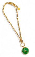 ONLY 2 LEFT!!! CAPRICORN ♑️ Enamel Medallion with Birthstone & Initial with Regina Chain 18” Adj to 20” ✨ Choose Birthstone & Pave Initial ⬇️