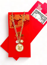 ONLY 1 LEFT!!! Dragon π White Enamel Disk Charm Pendant with White Pearl Charm, Initial & SOFIA Chain β¨ Short Necklace 16β-18β β¨ π§§ CHOOSE Initial Below β¬οΈ