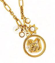 ONLY 1 LEFT!!! Dragon π White Enamel Disk Charm Pendant with White Pearl Charms, Initial & REGINA Chain β¨ Short Necklace 20ββ¨ π§§ CHOOSE Initial Below β¬οΈ