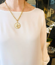 ONLY 1 LEFT!!! Dragon 🐉 White Enamel Disk Pendant with White Pearl & SOFIA Chain ✨ Short Necklace 16”-18” 🧧
