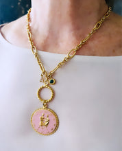 ONLY 3 LEFT!!! GEMINI ♊️ Enamel Medallion with Birthstone & Initial with Regina Chain 18” Adj to 20” ✨ Choose Birthstone & Pave Initial ⬇️