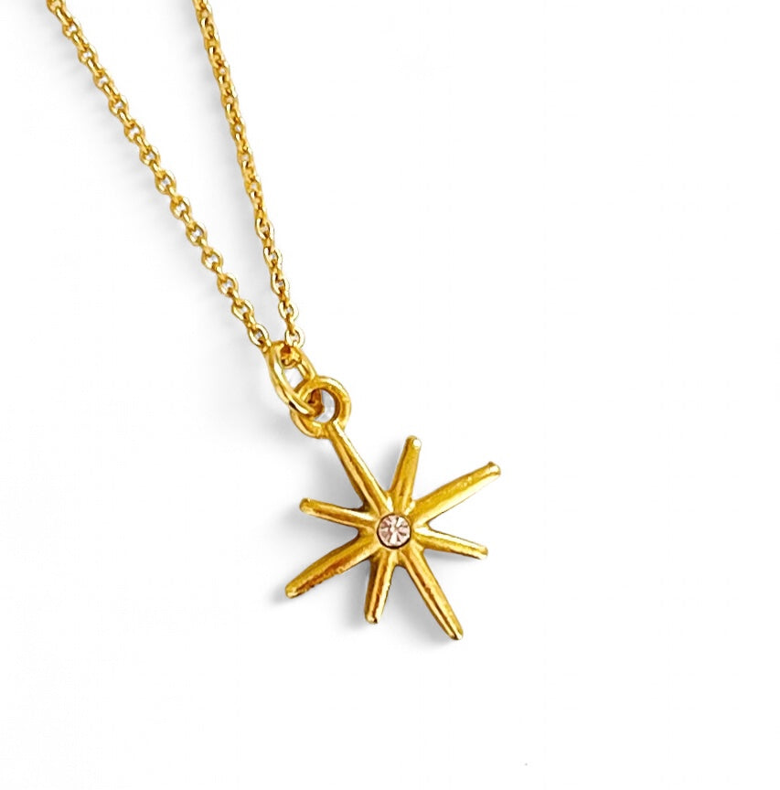SOLD OUT!!! North Star 🌟 with Crystal✨MIA Thin Chain 16”-18”