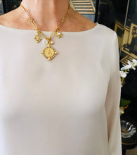 ONLY 1 LEFT!!! Virgen del CARMEN Charm Pendant w/ Pearl & CZ “Escapulario” with “Sagrado Corazón de Jesus” on the Back ✨ SOFIA Chain Short Necklace 18”-20” ✨ Choose Initial Below ⬇️