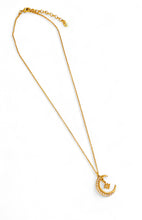 SOLD OUT!!! Half Moon 🌙 Crystal Pave with Star 🌟 Charm Dangle ✨ LIA Thin Chain 18”-20”