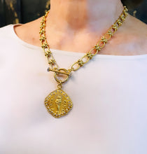 ONLY 1 LEFT!!! “Virgen de la ASUNCIÓN” Pendant with Pearl & CZ ✨ VICTORIA Chain Toggle Short Necklace ✨ Choose Length 18” or 20”