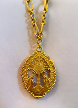 ONLY 2 LEFT!!! NEW! SAGRADO SACRAMENTO ✨ Medallion with “Nácar” Freshwater Shell Back ✨ A work of Art 🖼️ with REGINA Chain Long Necklace  30”