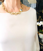 ONLY 2 LEFT!!! Yin & Yang Side Gray & White Enamel with CZ & Pearl ✨ ISABELA Chain with Pave Toggle Short Necklace 20”