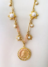 SOLD OUT!!! Virgen de la PROVIDENCIA, Patrona de Puerto Rico 🇵🇷 Medalla Charm with Pearl & CZ ✨from an Antique Medal circa 1952 ✨ Multi Pearl Charms ✨ SOFIA Chain Necklace Long 30”