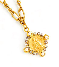 ONLY 1 LEFT!!! Virgen del CARMEN Charm Pendant w/ Pearl & CZ “Escapulario” with “Sagrado Corazón de Jesus” on the Back ✨ REGINA Chain ✨Short Necklace 18”-20”