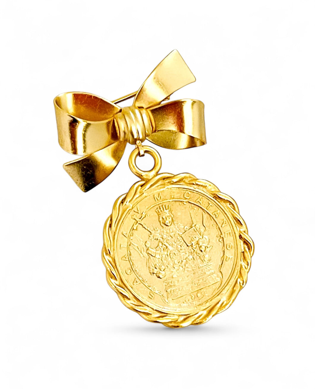 Santa AGATHA โจ Patron Saint of Breast Cancer ๐ Round Charm & Bow Pin ๐งท