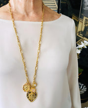 ONLY 1 LEFT!!! NEW! HEART Milagrosa & San Antonio de CABEZA Charm with Rose Crystals Love Energy 💗 Rose Quartz & Pearl ✨REGINA Chain✨ Long Necklace 30”