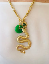 ONLY 1 LEFT!!! Dragon 🐉 with Jade Eye 💚 👁️ & Jade Charms & Carved Jade Disk with REGINA Chain ✨ Short Necklace 20”-22” 🧧