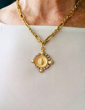 SOLD OUT!!! NEW!!! ONLY 1 LEFT!!! Virgen de la PROVIDENCIA, Patrona de Puerto Rico, Charm with Pearl & CZ ✨ REGINA Chain Short Necklace 18”-20”