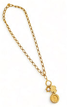 Sagrado CORAZÓN de Jesus Medalla Charm with Cross & Pearl Charm Dangle ✨ VALENTINA Chain Long Necklace 30”