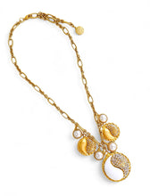 ONLY 2 LEFT!!! Yin & Yang White Enamel & Pave Medallion Multi Charm Statement✨ REGINA Chain Short Necklace 18”-20”