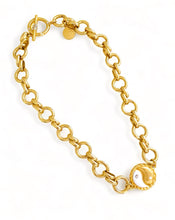 ONLY 2 LEFT!!! Yin & Yang Side White Enamel with CZ & Pearl ✨ ISABELA Chain with Pave Toggle Short Necklace 20”