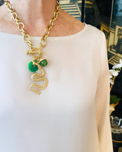 ONLY 1 LEFT!!! Dragon 🐉 with Jade Eye 💚 👁️ & Jade Charms & Carved Jade Disk with ISABELA Chain & Signature Twist Toggle✨ Short Necklace 20” 🧧