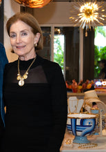 ONLY 2 LEFT!!! Yin & Yang White Enamel & Pave Medallion Multi Charm Statement✨ REGINA Chain Short Necklace 18”-20”