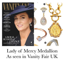 ONLY 2 LEFT!!! Lady of Mercy or “Virgen de la MISERICORDIA” Medallion Pendant with Pearl & CZ ✨Designed from an Antique Medallion circa 1932 Engraving on the Back✨ ISABELA Chain Short with Pave Toggle✨ CHOOSE LENGTH Necklace 18” or 20”