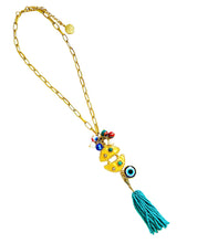 ONLY 1 LEFT!!! Pescao Dangle Tassel Cerulean Blue 🧿 with Murano Cluster