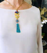 ONLY 1 LEFT!!! Pescao Dangle Tassel Cerulean Blue 🧿 with Murano Cluster