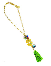 ONLY 1 LEFT!!! Pescao Dangle Tassel Lime 🧿 with Murano Cluster