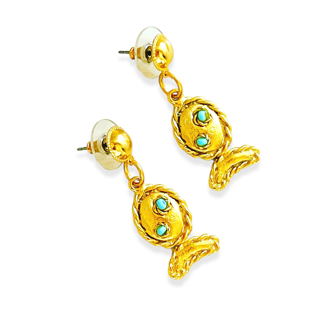 ONLY 1 LEFT!!! Pescaito Burbujita 🫧 Post Earring Turquesa