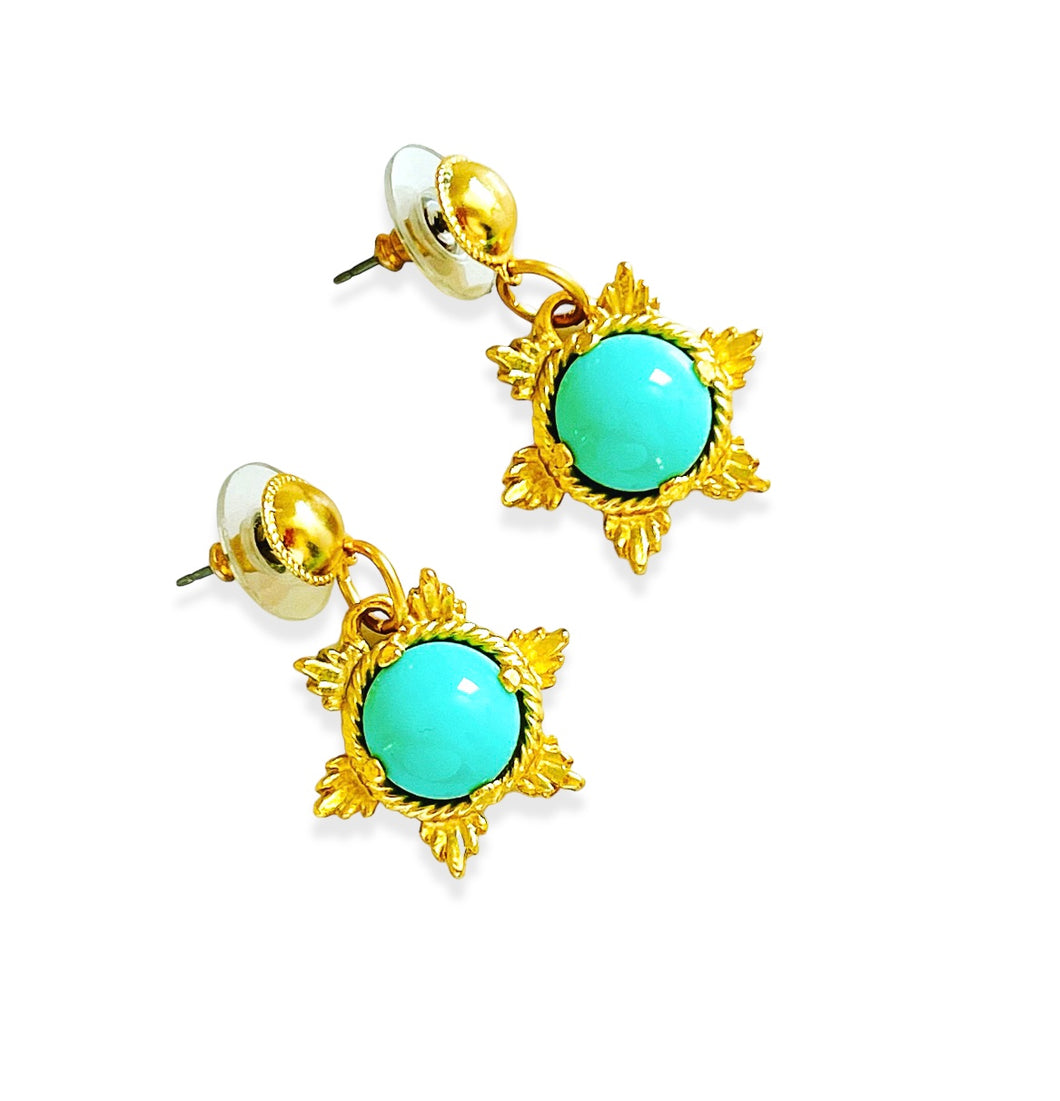 Sun Ray Turquesa Post Earrings