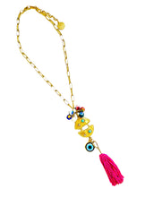 ONLY 1 LEFT!!! Pescao Dangle Tassel Magenta 🧿 with Murano Cluster