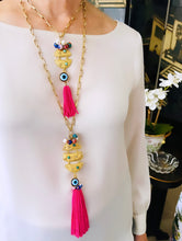 ONLY 1 LEFT!!! Pescao Dangle Tassel Magenta 🧿 with Murano Cluster