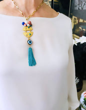 ONLY 1 LEFT!!! Pescao Dangle Tassel Cerulean Blue 🧿 with Murano Cluster