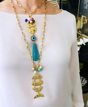 ONLY 1 LEFT!!! Pescao Dangle Tassel Cerulean Blue 🧿 with Murano Cluster