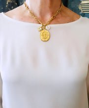 “Divino Niño” REGINA Chain with Pearls & CZ Pave ✨Short Necklace 16”-18”✨& FreshWater Shell Initial with Gold Lettering ✨ Choose Initial Below ⬇️