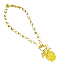 SOLD OUT!!! “Nstra Señora de Fatima” with VALENTINA Chain with Pearl & CZ Inlay & CZ Toggle ✨Charms✨ Short Necklace 20”