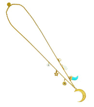 ONLY 1 LEFT!!! Moon π Charm with Star π Tusk-Like Charm π§Ώβ¨ Short Necklace 16β-18β β¨ Choose Initial Below β¬οΈ