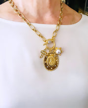 SOLD OUT!!! “Nstra Señora de Fatima” with VALENTINA Chain with Pearl & CZ Inlay & CZ Toggle ✨Charms✨ Short Necklace 20”